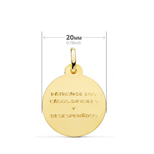 18K Medalla Oro Amarillo San Judas Tadeo 20 Mm