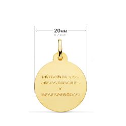18K Medalla Oro Amarillo San Judas Tadeo Bisel 20 Mm