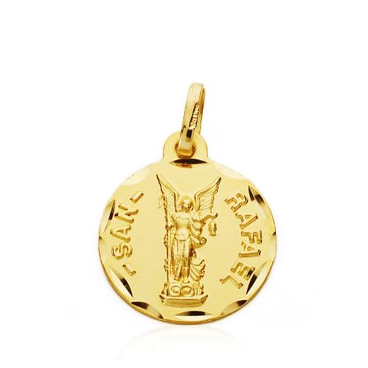 18K Medalla Oro Amarillo San Rafael 16 Mm