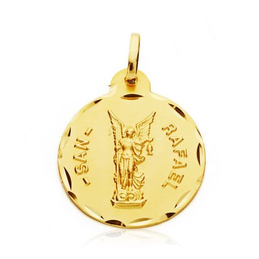18K Medalla Oro Amarillo San Rafael 20 Mm
