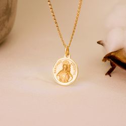 18K Medalla Oro Amarillo Santiago Apostol Bisel 18 Mm