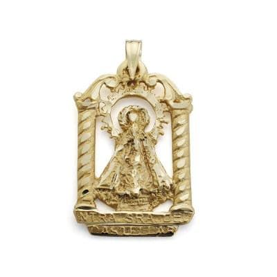 18K Medalla Oro Amarillo Virgen De Castellar 27X18 Mm