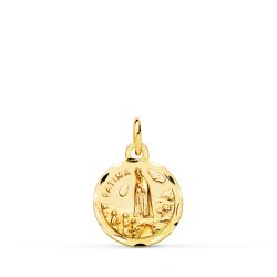 18K Medalla Oro Amarillo Virgen De Fatima 12 Mm