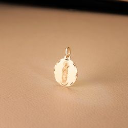 18K Medalla Oro Amarillo Virgen De La Almudena Tallada 18 Mm
