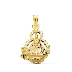 18K Medalla Oro Amarillo Virgen De La Cabeza Escudo 22X15 Mm