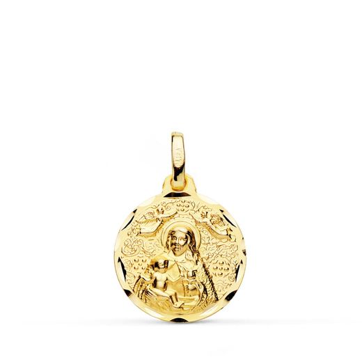 18K Medalla Oro Amarillo Virgen De La Cinta 16 Mm