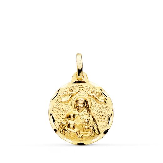 18K Medalla Oro Amarillo Virgen De La Cinta 18 Mm