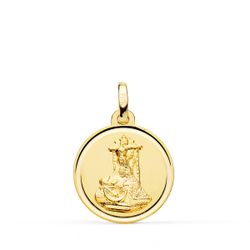 18K Medalla Oro Amarillo Virgen De Las Angustias Bisel 20 Mm