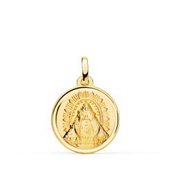 18K Medalla Oro Amarillo Virgen De Las Nieves Bisel 18 Mm