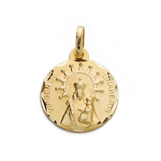 18K Medalla Oro Amarillo Virgen De Linarejos 16 Mm