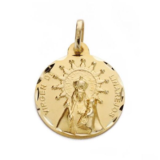 18K Medalla Oro Amarillo Virgen De Linarejos 18 Mm