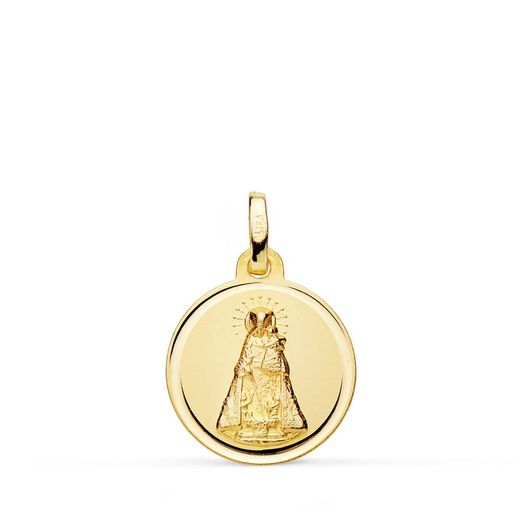 18K Medalla Oro Amarillo Virgen De Los Desamparados 16 Mm
