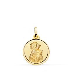 18K Medalla Oro Amarillo Virgen De Los Desamparados Bisel 16 Mm