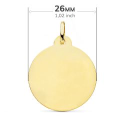 18K Medalla Oro Amarillo Virgen Del Carmen Tallada 26 Mm