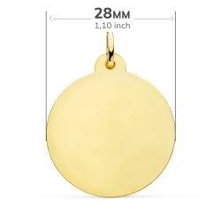 18K Medalla Oro Amarillo Virgen Del Carmen Tallada 28 Mm