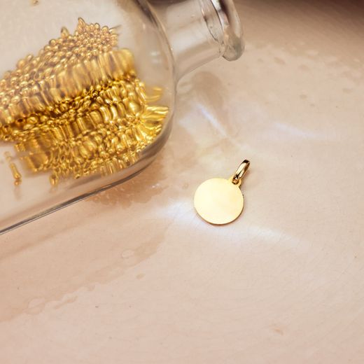 18K Medalla Oro Amarillo Virgen Del Perpetuo Socorro Bisel 12 Mm