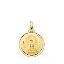 18K Medalla Oro Amarillo Virgen Del Pilar 18 Mm