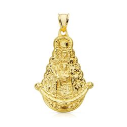 18K Medalla Oro Amarillo Virgen Del Rocio Silueta 35X25 Mm