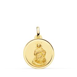 18K Medalla Oro Amarillo Virgen Inmaculada 18 Mm Bisel