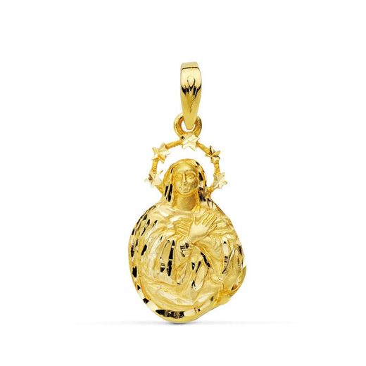 18K Medalla Oro Amarillo Virgen Inmaculada 28X15 Mm 4.50 Gr
