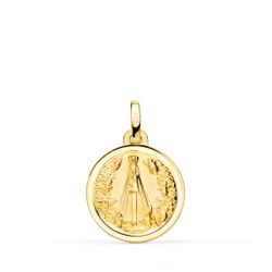 18K Medalla Oro Amarillo Virgen Nuestra Señora De Begoña Bisel 16 Mm