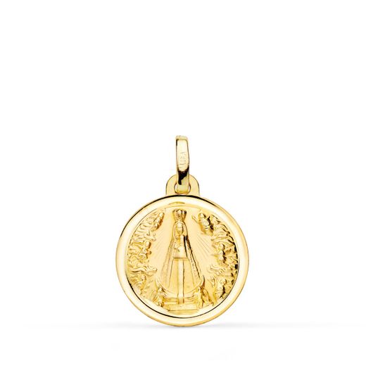 18K Medalla Oro Amarillo Virgen Nuestra Señora De Begoña Bisel 16 Mm
