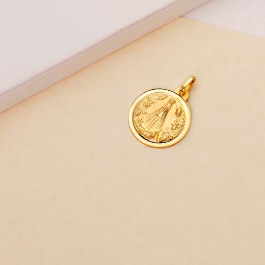 18K Medalla Oro Amarillo Virgen Nuestra Señora De Begoña Bisel 18 Mm