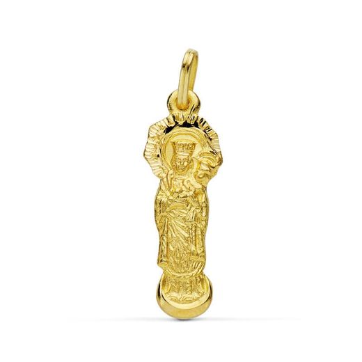 18K Medalla Silueta Oro Amarillo Virgen De La Almudena 28X9 Mm
