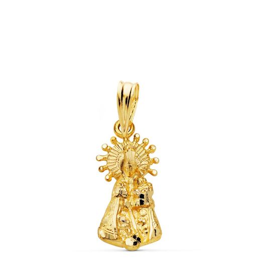 18K Medalla Silueta Oro Amarillo Virgen De Los Desamparados 17X9 Mm