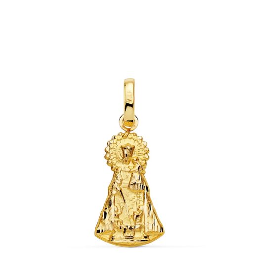 18K Medalla Silueta Virgen Oro Amarillo De Los Desamparados 19X11 Mm 1.30 Gr
