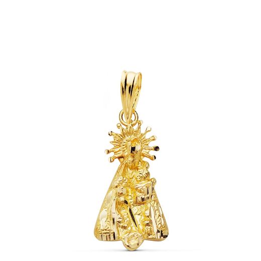 18K Medalla Silueta Virgen Oro Amarillo De Los Desamparados 20X10 Mm