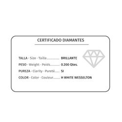 18K Pendientes Chaton Oro Blanco Diamantes 0,200 Qts. G-Vs2. Cierre Presion 6,5 Mm