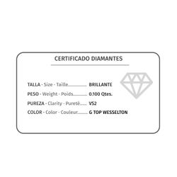 18K Pendientes Chaton Oro Blanco Diamantes 2,20 Mm 0,100 Qts.G-Vs2. Cierre Presion 6 Mm