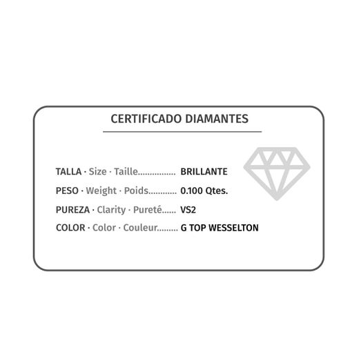 18K Pendientes Chaton Oro Blanco Diamantes 2,20 Mm 0,100 Qts.G-Vs2. Cierre Presion 6 Mm