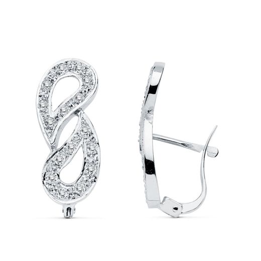 18K Pendientes Circonita Oro Blanco Catalan