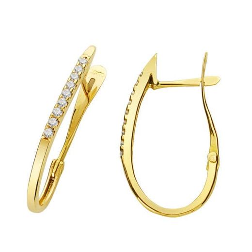 18K Pendientes Oro Amarillo 2 Mm Grosor. 20X11 Mm Cierre Catalan