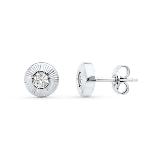 18K Pendientes Oro Amarillo Cerco. 6X6 Mm