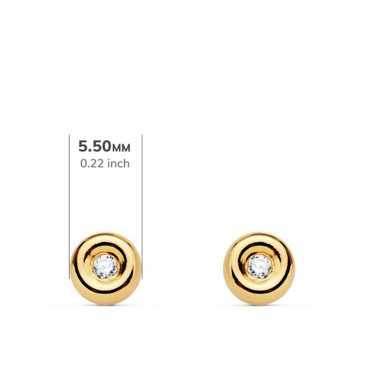 18K Pendientes Oro Amarillo Chaton 5,5 M Diamantes 1,70 Mm 0,040 Qts. G-Vs2. Cierre Presion