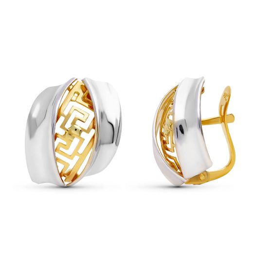 18K Pendientes Oro Amarillo Cuajo Circonita 10 Mm Cierre Catalan