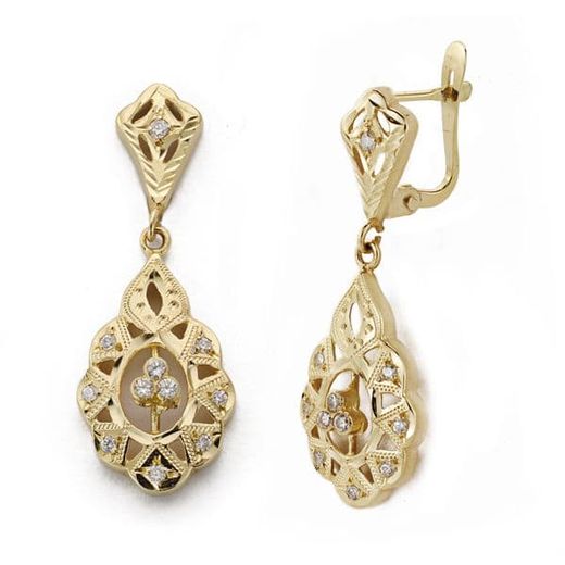 18K Pendientes Oro Amarillo Cubanas 32X11 Mm Cierre Catalan
