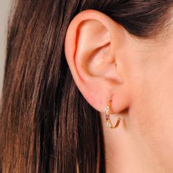 18K Pendientes Oro Amarillo Medio Aro Amatista Talla Marquise. 15X2 Mm Presion