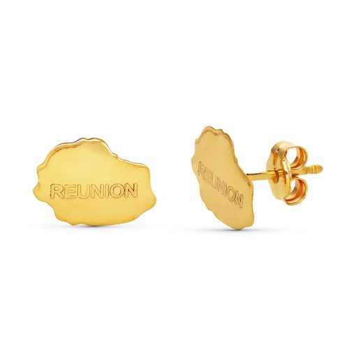 18K Pendientes Oro Amarillo Murano Cubo. 26X10 Mm Cierre Presion