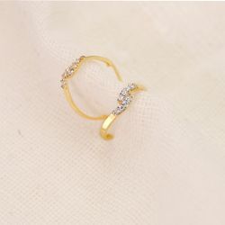 18K Pendientes Oro Bicolor Media Aro Cuadrado Con Circonita 15X3 Mm Presion