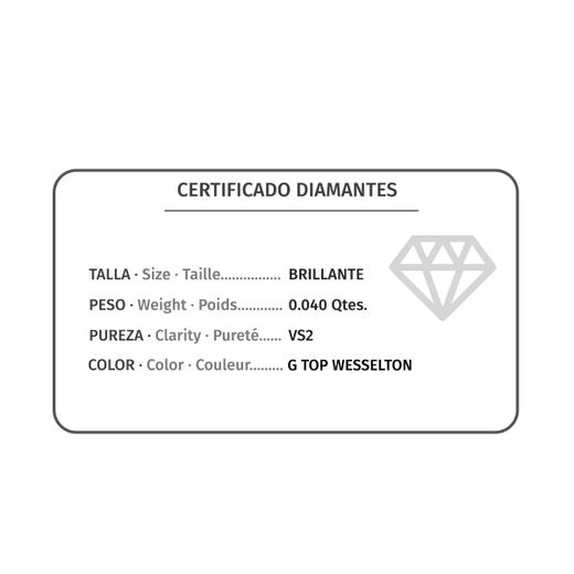 18K Pendientes Oro Blanco Chaton Diamantes 1,70 Mm 0,040 Qts. G-Vs2. Cierre Presion 5,5 Mm