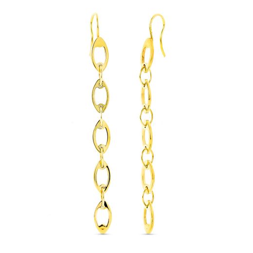 18K Pendientes Oro Cadenitas Oro Amarillo Cierre Gancho