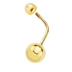 18K Piercing Ombligo Bola 8 Mm Oro Amarillo