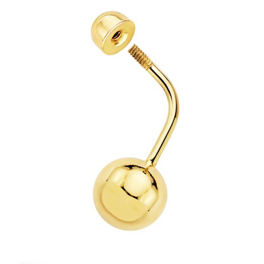 18K Piercing Ombligo Bola 8 Mm Oro Amarillo