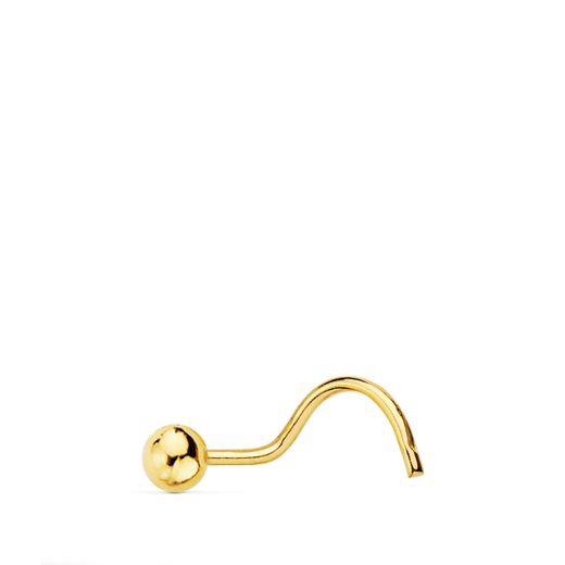 18K Piercing Oro Amarillo Nariz Bola 2.2 Mm (Pedido Minimo 3 Unidades)