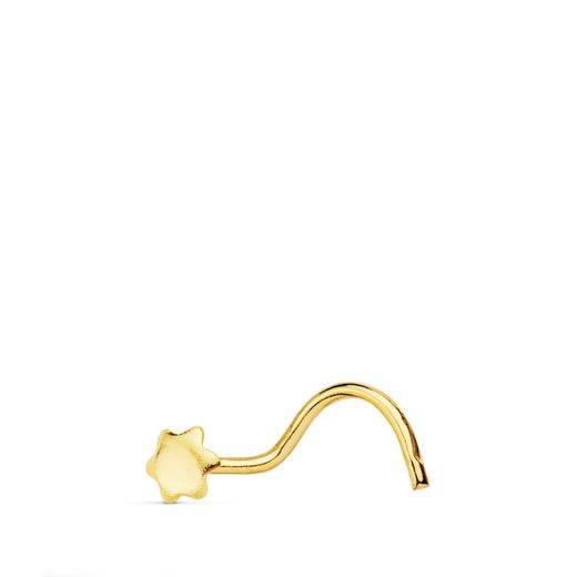 18K Piercing Oro Amarillo Nariz Estrella 3Mm (Pedido Minimo 3 Uniddes)