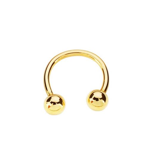 18K Piercing Oro Amarillo Pezon. Bola 4 Mm 12X13 Mm